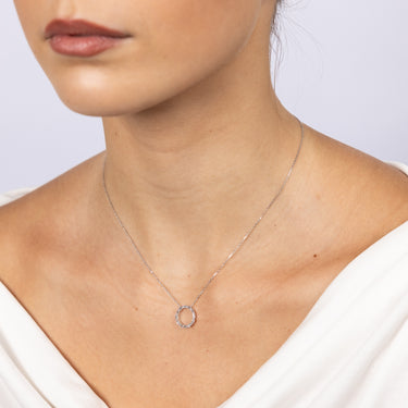 Luminesce Lab Grown 1/10 Carat Diamond Life Of Circle Pendant in 9ct White Gold