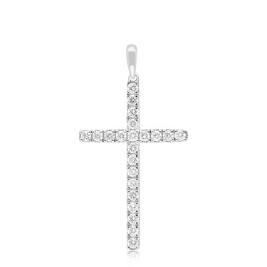 Luminesce Lab Grown Cross 1/2 Carat Diamond Pendant in 14ct White Gold