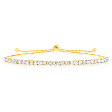 Luminesce Lab Grown Gold Plated Sterling Silver 1.90 Carat Diamond Bracelet
