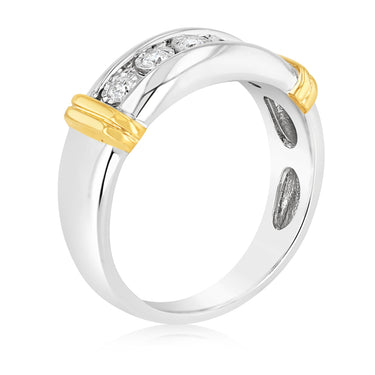 Luminesce Lab Grown 1/5 Carat Diamond Channel Gents Ring in Sterling Silver