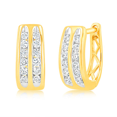 Luminesce Lab Grown 9ct Yellow Gold 1/4 Carat Diamond Hoop Earring