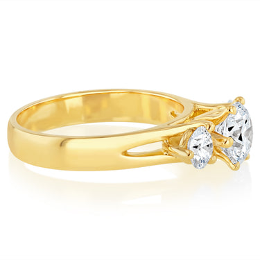 Luminesce Lab Grown 18ct Yellow Gold 1.8 Carat Diamond Trilogy Ring