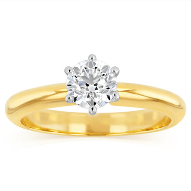Luminesce Lab Grown 18ct Yellow Gold 3/4 Carat Diamond Ring