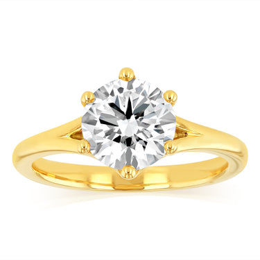 Luminesce Lab Grown 18ct Yellow Gold 2 Carat Diamond Ring