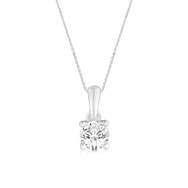 Luminesce Lab Grown 3/4 Carat Diamond Solitaire Pendant on 9ct White Gold Adjustable Chain