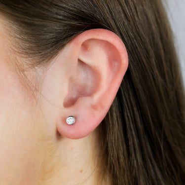 Luminesce Lab Grown 0.30 Carat Sterling Silver Bezel Diamond Studs