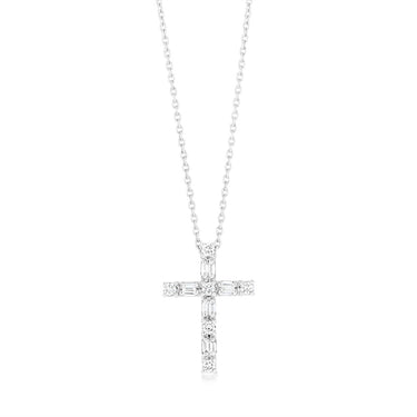 Luminesce Lab Grown 1/5 Carat Cross Pendant 9ct White Gold