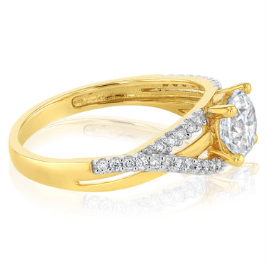 Luminesce Lab Grown 0.90 Carat Diamond Ring in 9ct Yellow Gold