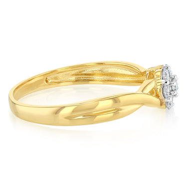 Luminesce Lab Grown 1/4 Carat Diamond Dress Ring in 9ct Yellow Gold