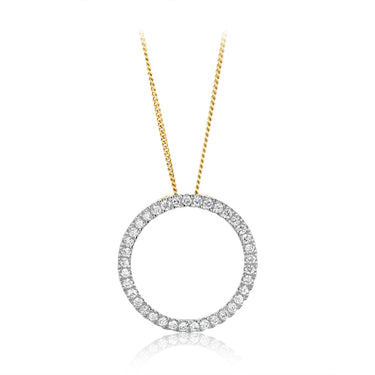 Luminesce Lab Grown 1/2 Carat Diamond Circle Pendant in 9ct Yellow Gold