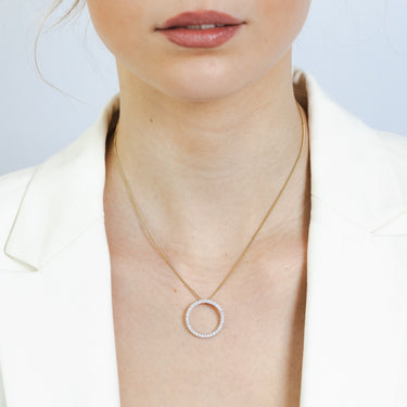 Luminesce Lab Grown 1/2 Carat Diamond Circle Pendant in 9ct Yellow Gold