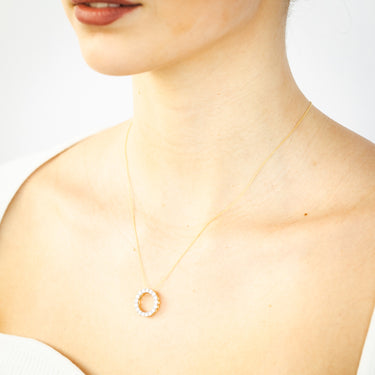 Luminesce Lab Grown 1 Carat Diamond Circle Pendant on 45cm Chain in 9ct Yellow Gold