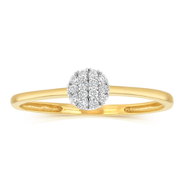 Luminesce Lab Grown Cluster Diamond Ring in 9ct Yellow Gold