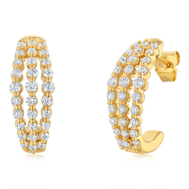 Luminesce Lab Grown 1 Carat Diamond Hoop Earrings in 9ct Yellow Gold