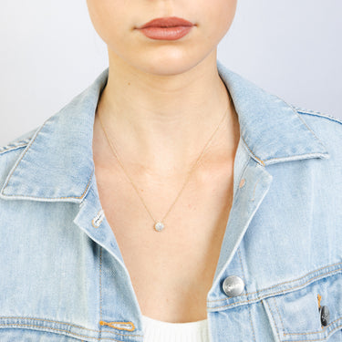 Luminesce Lab Grown 1/2 Carat Diamond Circle Pendant on 45cm chain in 9ct Yellow Gold