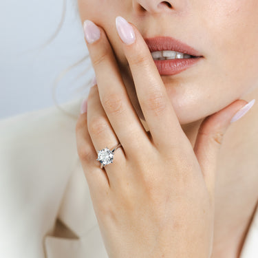Luminesce Lab Grown 3 Carats Diamond Solitaire Ring in 9ct White Gold