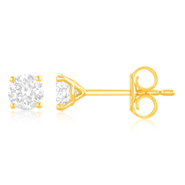 Luminesce Lab Grown 3/4 Carat Diamond Stud Earrings in 9ct Yellow Gold