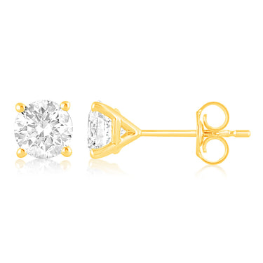 Luminesce Lab Grown 1.5 Carat Diamond Stud Earrings in 9ct Yellow Gold