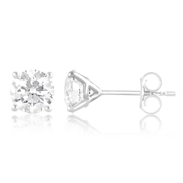 Luminesce Lab Grown 2 Carats Diamond Stud Earrings in 9ct White Gold