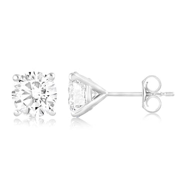 Luminesce Lab Grown 3 Carats Diamond Stud Earrings in 9ct White Gold