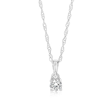 Luminesce Lab Grown 1/10 Carat Diamond Pendant on Chain in 9ct White Gold