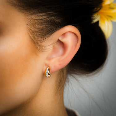 Luminesce Lab Grown 3/4 Carat Diamond Earrings in Gold Plated Silver