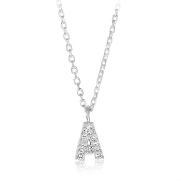 Luminesce Lab Grown Diamond "A" Pendant on Adjustable 40-45cm Chain Set in Sterling Silver