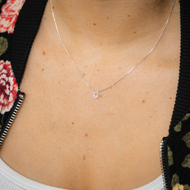 Luminesce Lab Grown Diamond "C" Pendant on Adjustable 40-45cm Chain Set in Sterling Silver