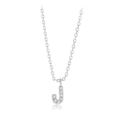 Luminesce Lab Grown Diamond "J" Pendant on Adjustable 40-45cm Chain Set in Sterling Silver