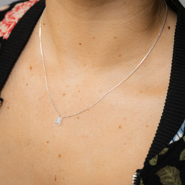 Luminesce Lab Grown Diamond "M" Pendant on Adjustable 40-45cm Chain Set in Sterling Silver