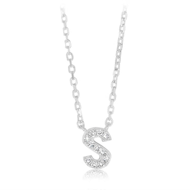 Luminesce Lab Grown Diamond "S" Pendant on Adjustable 40-45cm Chain Set in Sterling Silver