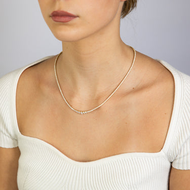 Luminesce Lab Grown 5 Carat Diamond Tennis Necklace in 9ct Yellow Gold