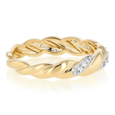 Luminesce Lab Grown 1/6 Carat Diamond Ring in Gold Plate Silver