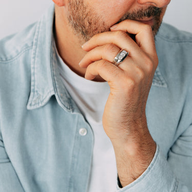 Luminesce Lab Grown 1 Carat Diamond Gents Ring in Sterling Silver