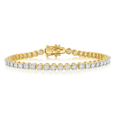 Luminesce Lab Grown 2.00 Carat Diamond Tennis Bracelet in Gold Plated Silver