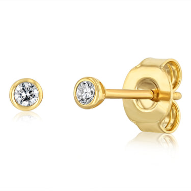 Luminesce Lab Grown 1/2 Carat Diamond Bezel Set Earrings in 9ct Yellow Gold