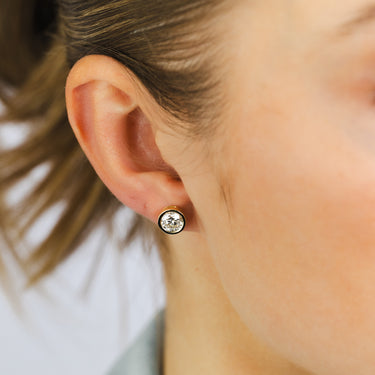 Luminesce Lab Grown 2 Carat Diamond Bezel Set Earring in 9ct Yellow Gold