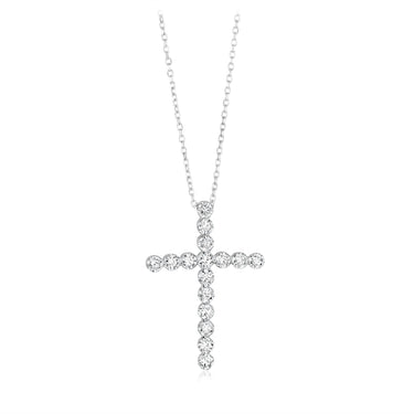Luminesce Lab Grown 1 Carat Diamond Cross Pendant in 9ct White Gold