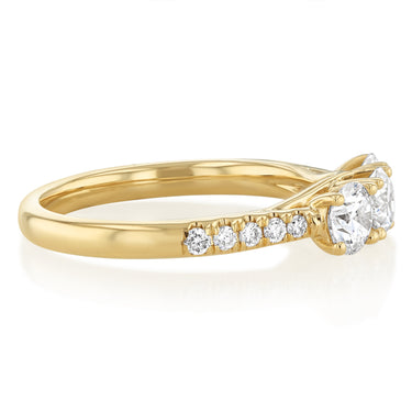 Luminesce Lab Grown 1 Carat Diamond Trilogy Channel Ring in 9ct Yellow Gold