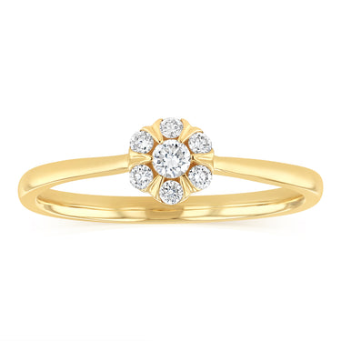 Luminesce Lab Grown 1/6 Carat Diamond Ring in 9ct Yellow Gold