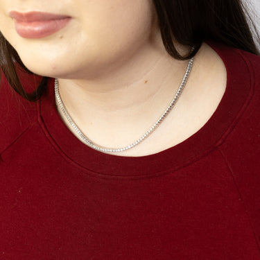 Luminesce Lab Grown 6 Carat Diamond Adjustable Tennis Necklace in Sterling SIlver