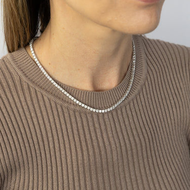 Luminesce Lab Grown 10 Carat Adjustable Tennis Necklace in Sterling Silver