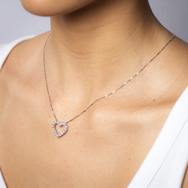 Luminesce Lab Grown 1 Carat Diamond Heart Pendant on 45cm Chain in Sterling Silver