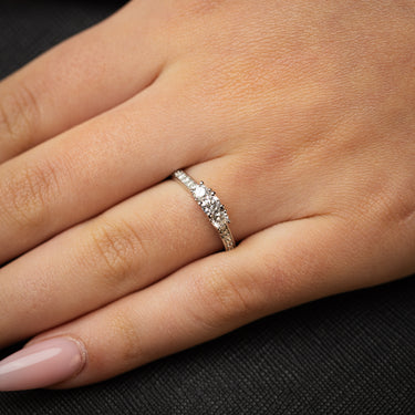 Luminesce Lab Grown 1/2 Carat Diamond Trilogy Ring in Sterling Silver