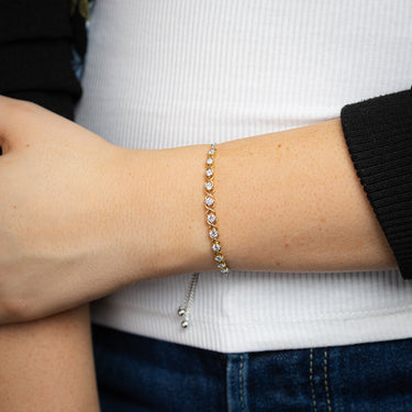 Luminesce Lab Grown 1 Carat Diamond Bracelet in Gold Plated Silver