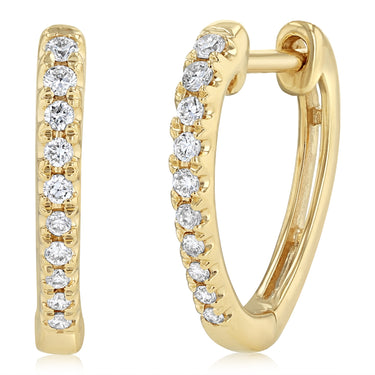 Luminesce Lab Grown 1/10 Carat Diamond Hoop Earrings in 9ct Yellow Gold