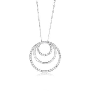 Luminesce Lab Grown 1/2 Carat Diamond Circle Pendant in 9ct White Gold