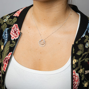 Luminesce Lab Grown 1/2 Carat Diamond Circle Pendant in 9ct White Gold