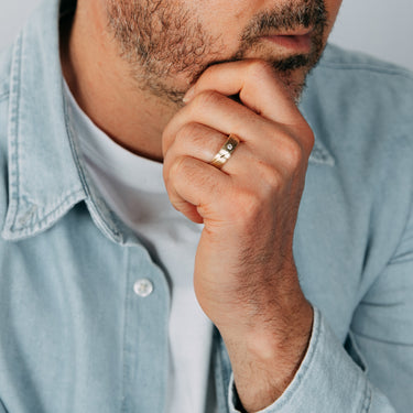 Luminesce Lab Grown Gents Ring in 9ct Yellow Gold