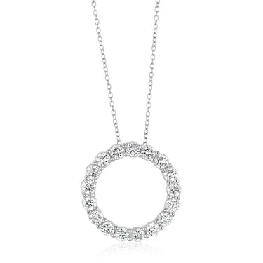 Luminesce Lab Grown 2 Carat Diamond Circle Pendant in Sterling Silver